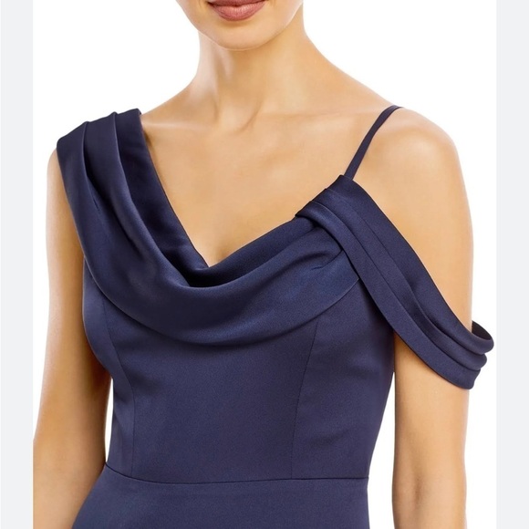 Aqua One Shoulder Maxi Evening Dress - Picture 2 of 11